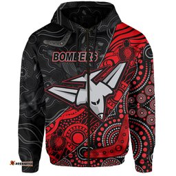 custom text and number bombers football hoodie essendon aboriginal