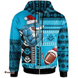 sharks rugby hoodie custom christmas snowflakes sharks mascot hoodie