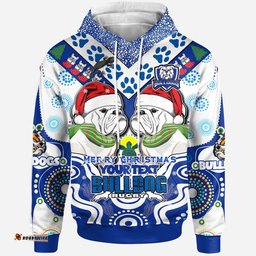 bulldogs rugby christmas hoodie custom merry bulldogs christmas indigenous hoodie