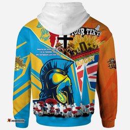 titans rugby hoodie custom remembrance titans anzac quote with poppy and rosemary hoodie