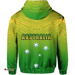 cricket australia indigenous aboriginal zip up and pullover hoodie boomerang dot painting style