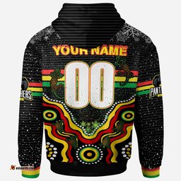 panthers rugby christmas hoodie custom christmas indigenous penrith panthers personalised name and number hoodie