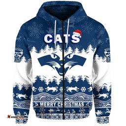 geelong cats unique winter season zip up and pullover hoodie cats merry christmas