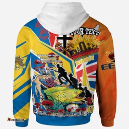 eels rugby hoodie custom remembrance eels anzac quote with poppy and rosemary hoodie