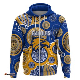custom personalised and number eagles afl hoodie aboriginal patterns
