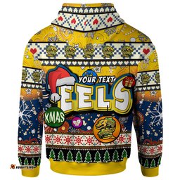 eels rugby christmas hoodie custom xmas eels christmas balls snowflake with aboriginal patterns hoodie