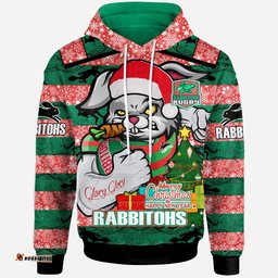 rabbitohs christmas rugby hoodie merry christmas super rabbitohs with rugby ball and aboriginal patterns custom hoodie