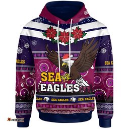 sea eagles rugby christmas hoodie custom sea eagles ugly christmas and aboriginal patterns hoodie
