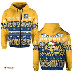 custom personalised parramatta eels christmas hoodie parra aboriginal art merry xmas