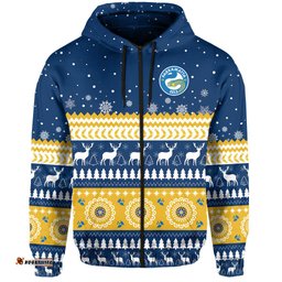 custom personalised eels rugby hoodie christmas parramatta blue