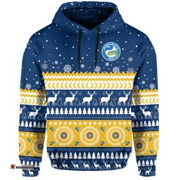 custom personalised eels rugby hoodie christmas parramatta blue