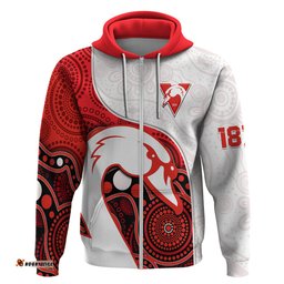 swans football hoodie go swannies indigenous art