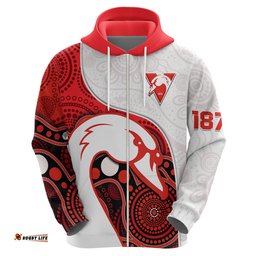 swans football hoodie go swannies indigenous art