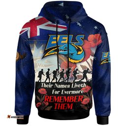 eels rugby hoodie custom remember them red poppy flowers hoodie