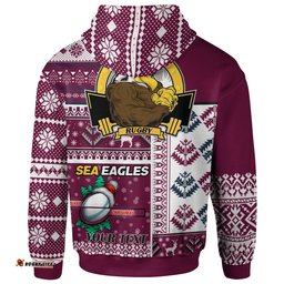 sea eagles rugby hoodie custom christmas snowflakes sea eagles mascot hoodie