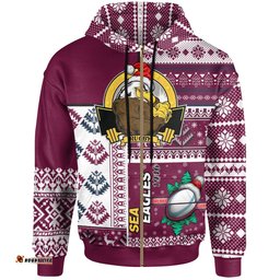 sea eagles rugby hoodie custom christmas snowflakes sea eagles mascot hoodie
