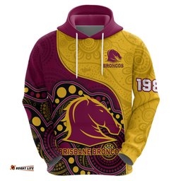 broncos rugby hoodie brisbane 1987 indigenous art