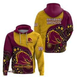 broncos rugby hoodie brisbane 1987 indigenous art