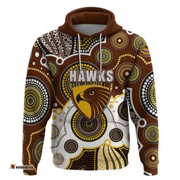 custom personalised and number hawks afl hoodie aboriginal patterns
