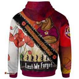 broncos rugby hoodie custom remembrance day lest we forget hoodie