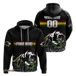 custom personalised black panthers rugby league aborigina hoodie