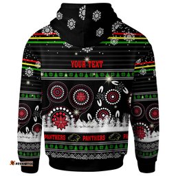 panthers rugby christmas hoodie custom panthers ugly christmas and aboriginal patterns hoodie