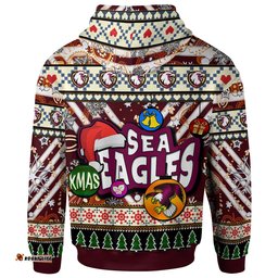 sea eagle rugby christmas hoodie custom xmas sea eagle christmas balls snowflake with aboriginal patterns hoodie