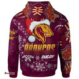broncos rugby hoodie custom christmas santa hat horse rugby ball hoodie