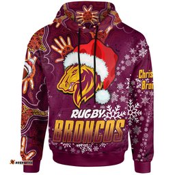 broncos rugby hoodie custom christmas santa hat horse rugby ball hoodie