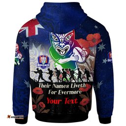 warriors rugby hoodie custom remember them red poppy flowers hoodie