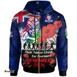 warriors rugby hoodie custom remember them red poppy flowers hoodie