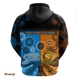 perth scorchers and adelaide strikers cricket hoodie aboriginal art