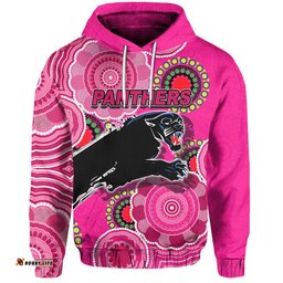 custom personalised panthers rugby aboriginal vibe hoodie pink