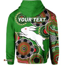 custom personalised rabbitohs rugby aboriginal vibe hoodie