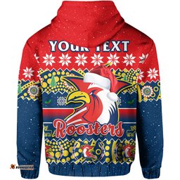 custom personalised sydney roosters christmas hoodie easts aboriginal art merry xmas