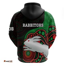 rabbitohs rugby hoodie go souths indigenous art