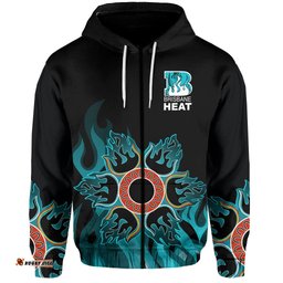custom personalised and number brisbane heat zip hoodie cricket simple style