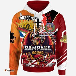 st george rugby hoodie custom remembrance dragons anzac quote with poppy and rosemary hoodie