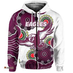 custom personalised eagles rugby aboriginal vibe hoodie