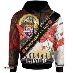 sea eagles rugby hoodie custom remembrance day lest we forget hoodie
