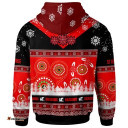 stgeorge rugby christmas hoodie custom dragons ugly christmas and aboriginal patterns hoodie