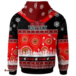 stgeorge rugby christmas hoodie custom dragons ugly christmas and aboriginal patterns hoodie