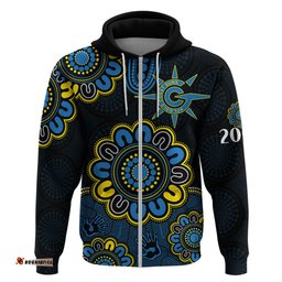 afl gold coast suns 2009 aboriginal blue style hoodie