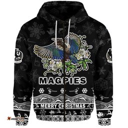 collingwood pies unique winter season zip up and pullover hoodie magpies merry christmas