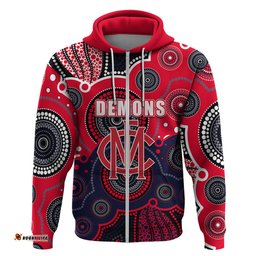 custom personalised and number demons afl hoodie aboriginal patterns