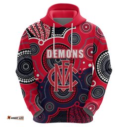 custom personalised and number demons afl hoodie aboriginal patterns