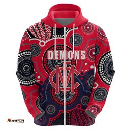 custom personalised and number demons afl hoodie aboriginal patterns