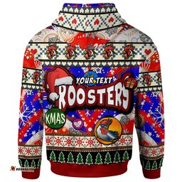 roosters rugby christmas hoodie custom xmas roosters christmas balls snowflake with aboriginal patterns hoodie