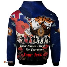 tigers rugby hoodie custom remember them red poppy flowers hoodie