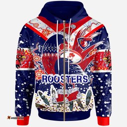 roosters rugby christmas hoodie custom merry christmas sydney roosters indigenous hoodie